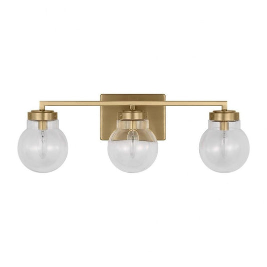 Generation Lighting Renny 3 Light Wall Sconce, Satin Brass/Clear - 4001803-848