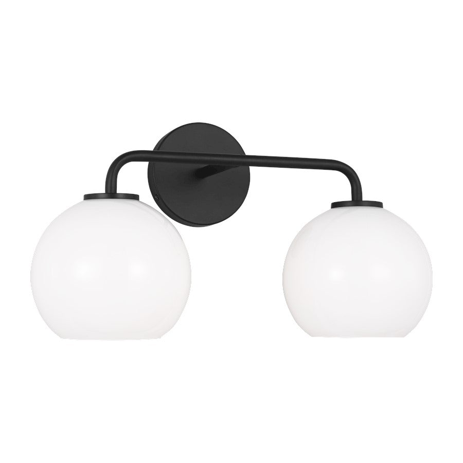 2 Light Bathroom Vanity Light, Midnight Black