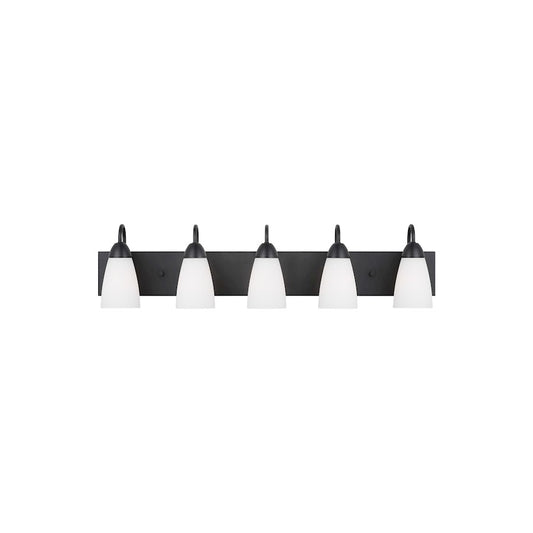 Generation Lighting Sean Lavin Seville 5-Lt Bath, Black/Etch/White - 4420205-112