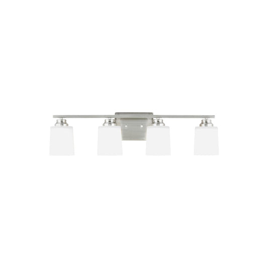 Generation Lighting Vinton 4Lt Bath Vanity, Nickel/Etched/White - 4420904EN3-962