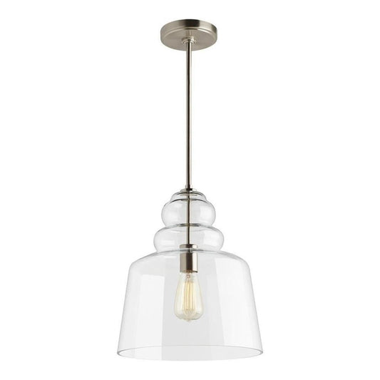 Generation Lighting Agatha 1 Light Pendant, Brushed Nickel/Clear - 6513501-962