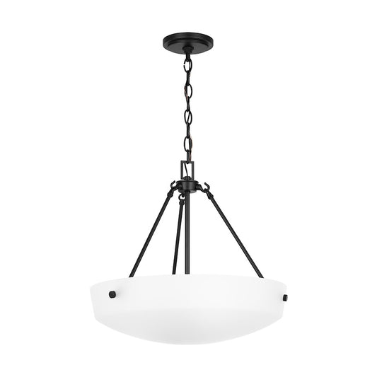 Generation Lighting Kerrville 3-Lt LED Pendant, BK/Satin Etch - 6615203EN3-112