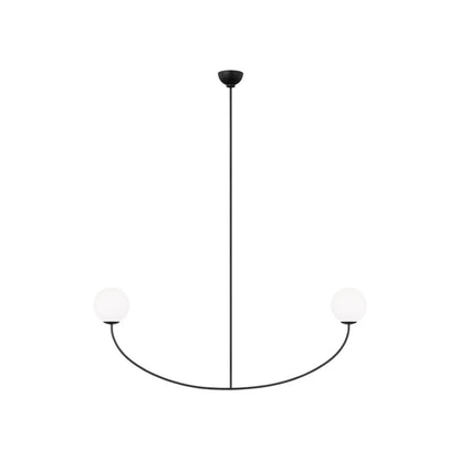 Visual Comfort Studio Aerin Galassia 2 Light Chandelier, Black/Milk - AEC1132MBK