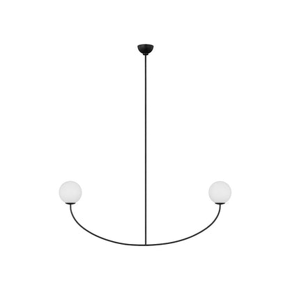 2 Light Chandelier, Black