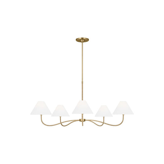 Visual Comfort Chapman & Myers Laguna 5 Lt Chandelier, BS/WH Linen - CC1695BBS