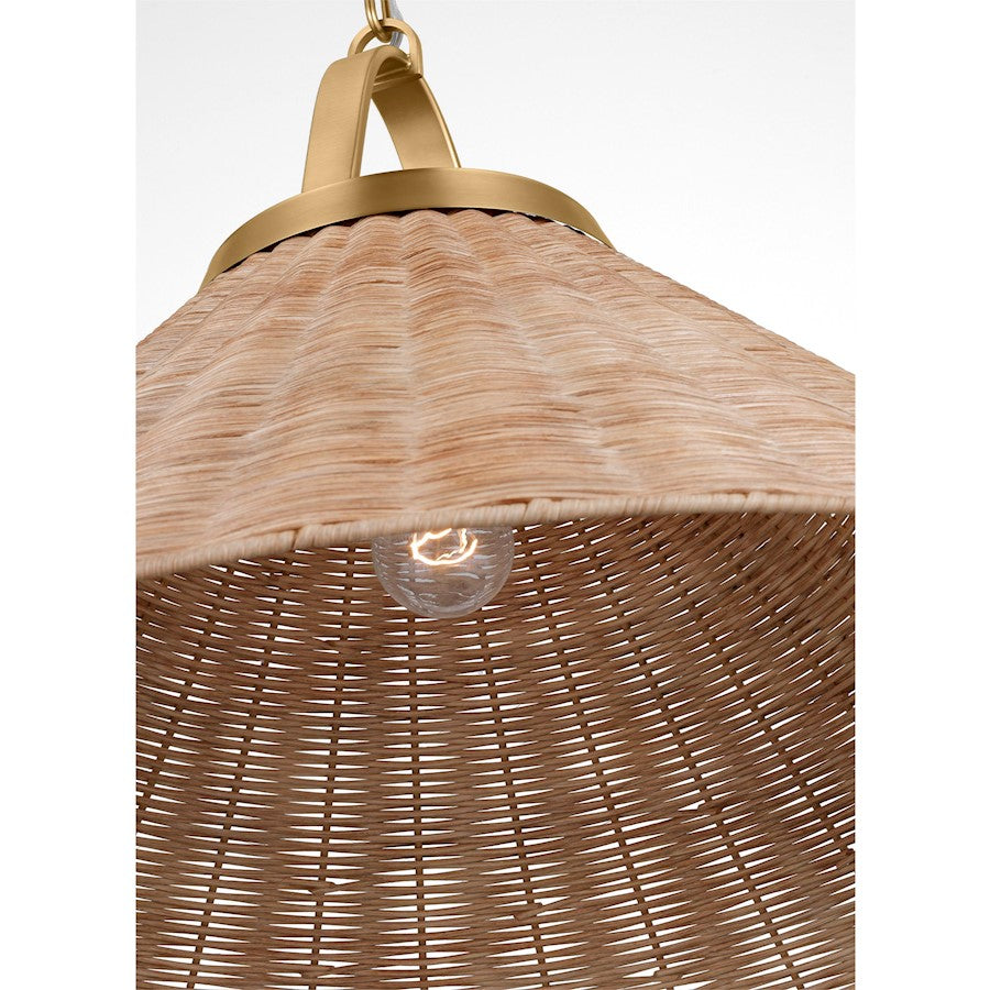 1 Light 22" Pendant, Brass