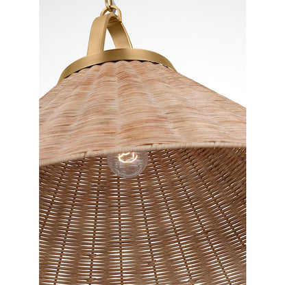 1 Light 22" Pendant, Brass