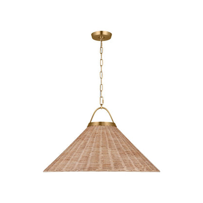 1 Light 22" Pendant, Brass