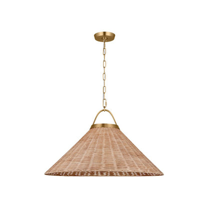1 Light 22" Pendant, Brass