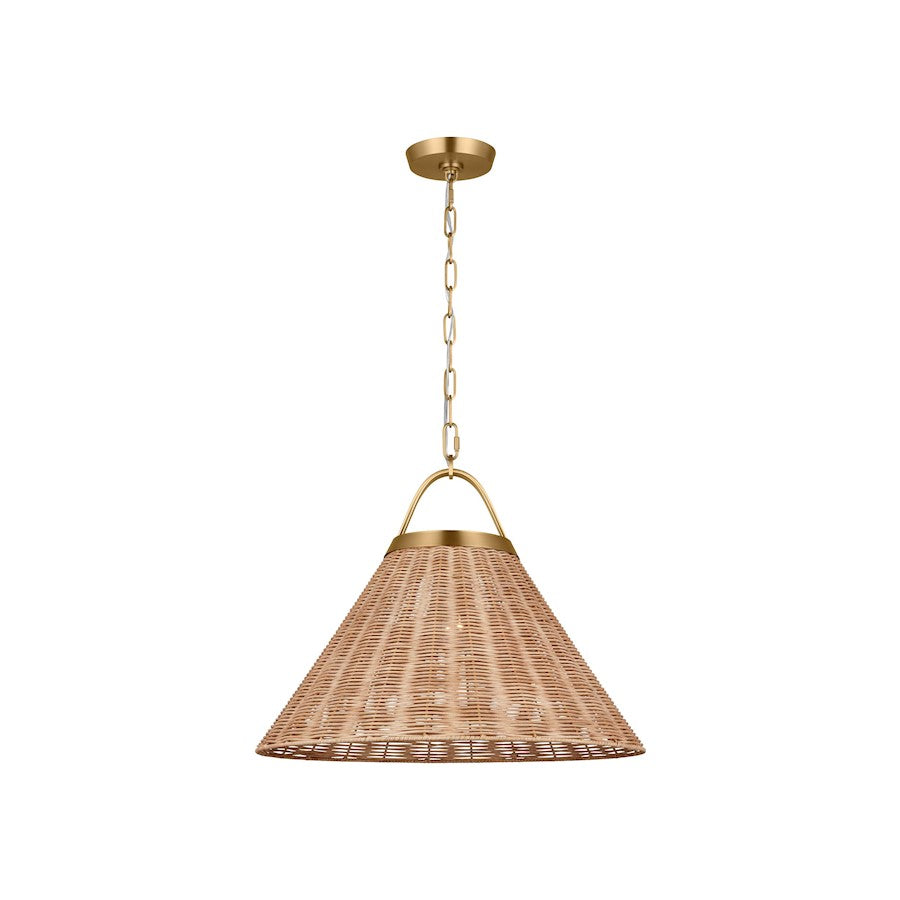 1 Light 30" Pendant, Brass