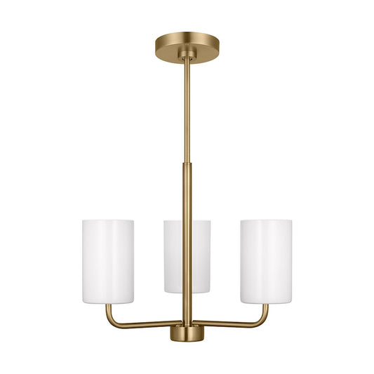 Generation Lighting Rhett 3-Lt LED Chandelier, Bronze/White - GLC1003EN3-SB