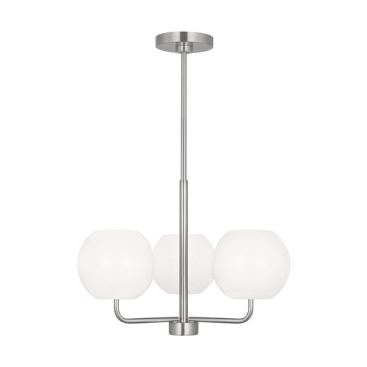 Generation Lighting Rory 3 Light LED Chandelier, Steel/Opal - GLC1043EN3-BS