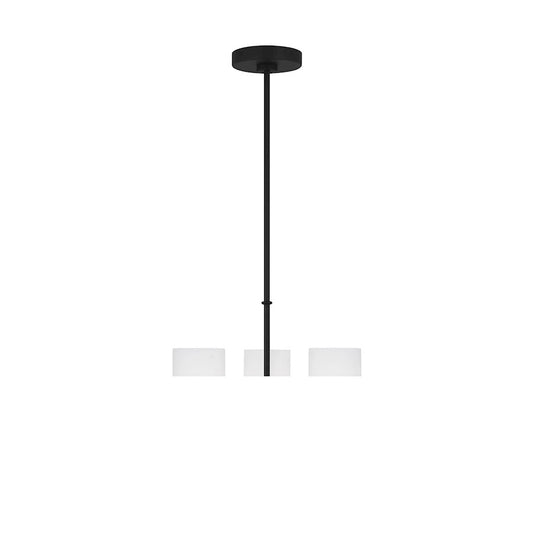 Generation Lighting Emile 3-Lt LED Chandelier, Black/Etch/White - GLC1073EN3-MBK