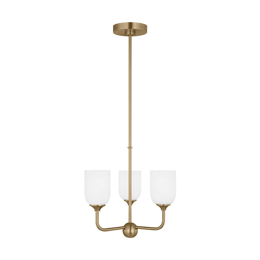 Generation Lighting Emile 3-Lt LED Chandelier, Bronze/Etch/White - GLC1073EN3-SB