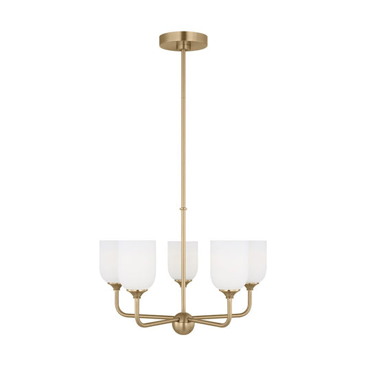 Generation Lighting Emile 5-Lt LED Chandelier, Bronze/Etch/White - GLC1085EN3-SB
