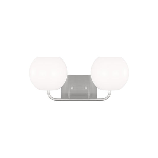 Generation Lighting Rory 2 Light Bath, Steel Silver/Opal - GLV1012BS
