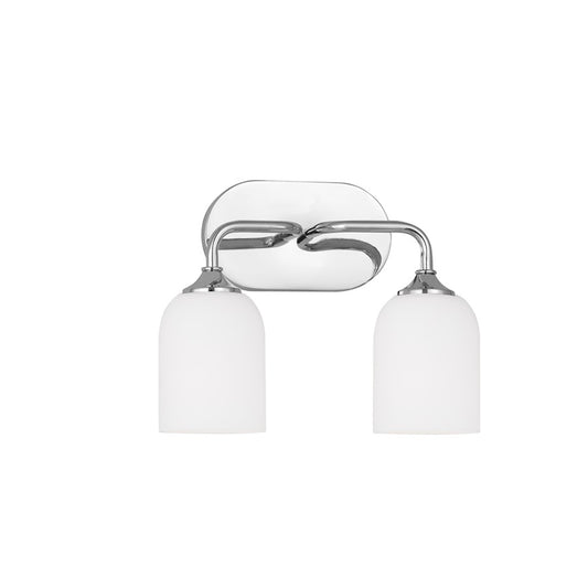 Generation Lighting Emile 2 Light LED Bath, Chrome/Etched/White - GLV1022EN3-CH