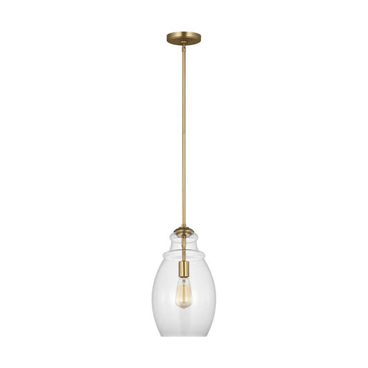 Generation Lighting Sean Lavin Marino 1-Lt Pendant, Satin Brass/Clear - P1484SB