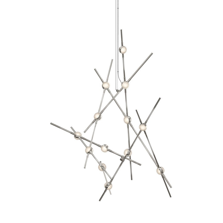 Sonneman Constellation 13 Light Pendant, Satin Nickel