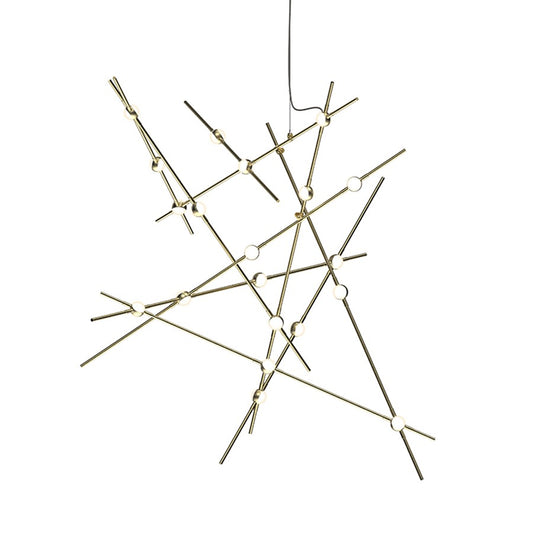 Sonneman Constellation 20 Light Pendant/Warm, Satin Brass