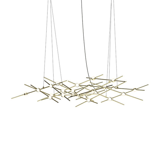 Sonneman Constellation 25 Light Pendant/Warm, Satin Brass