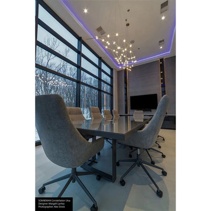 Sonneman Constellation 44 Light Pendant/27K, Satin Nickel