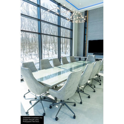 Sonneman Constellation 44 Light Pendant/27K, Satin Nickel