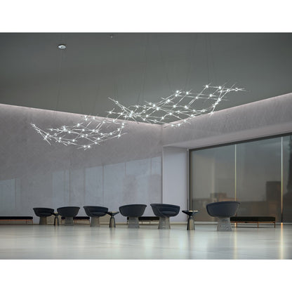 Sonneman Constellation 44 Light Pendant/27K, Satin Nickel