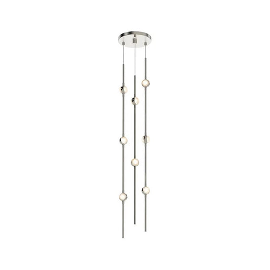 Sonneman Constellation 8 Light 34" Pendant/Warm, Satin Nickel