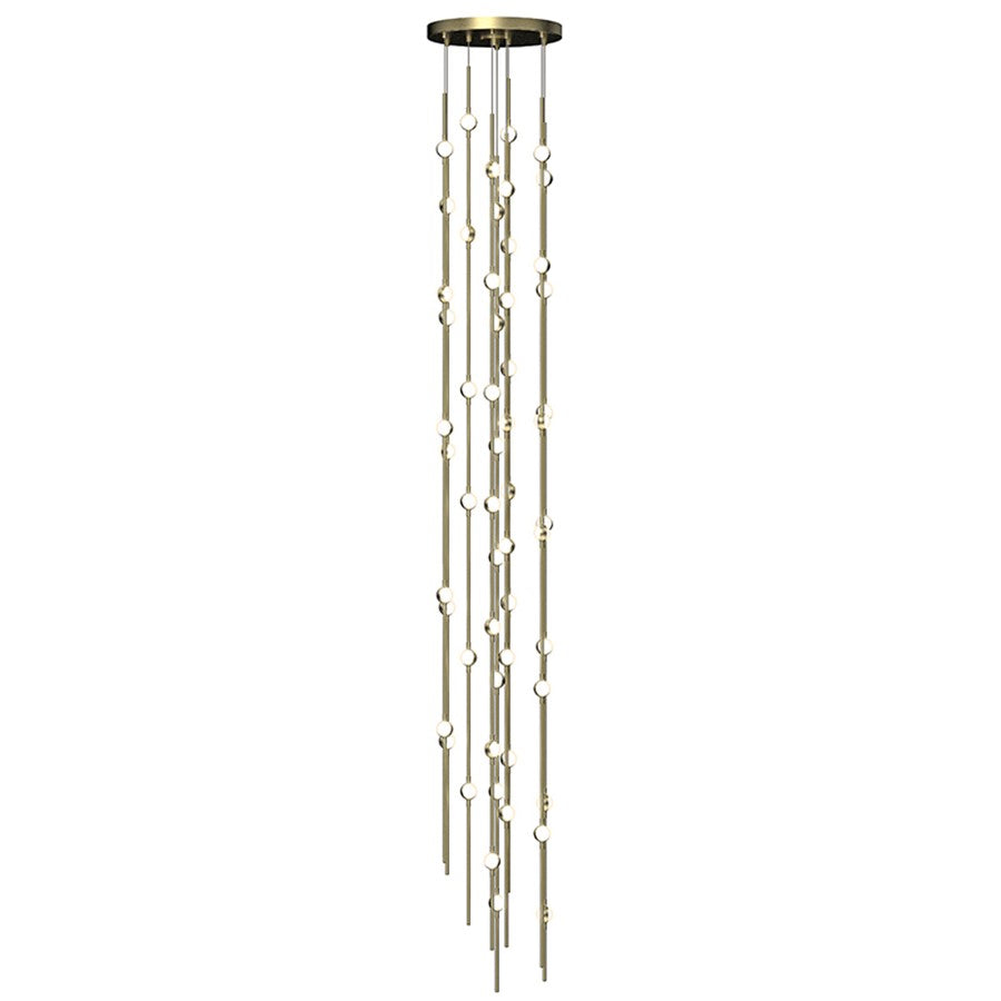Sonneman Constellation 55 Light Pendant/Warm, Satin Brass