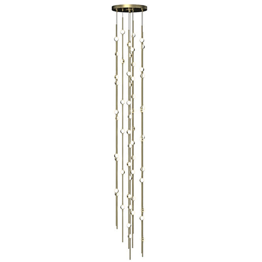 Sonneman Constellation 55 Light Pendant/Warm, Satin Brass