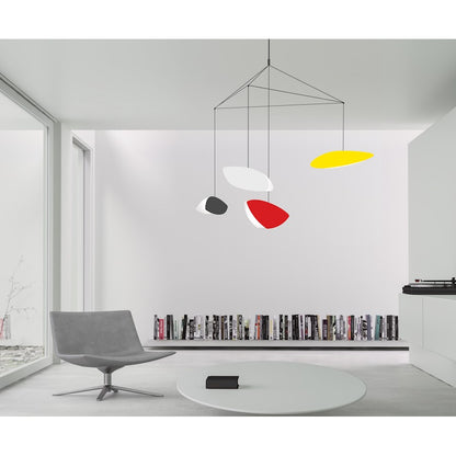 4 Light LED Pendant, Satin Black