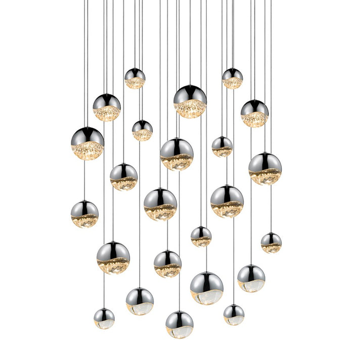 Sonneman Grapes 24 Light Round Assorted LED Pendants, Chrome