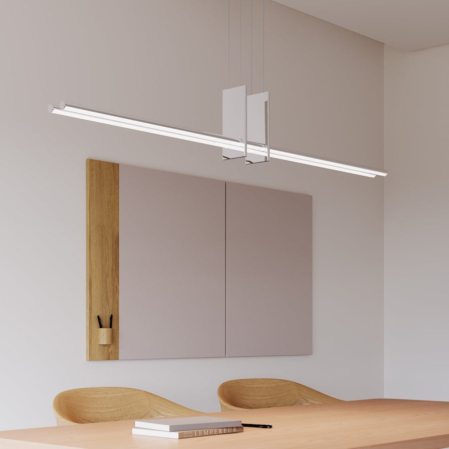 60" Pendant, Polished Chrome/White
