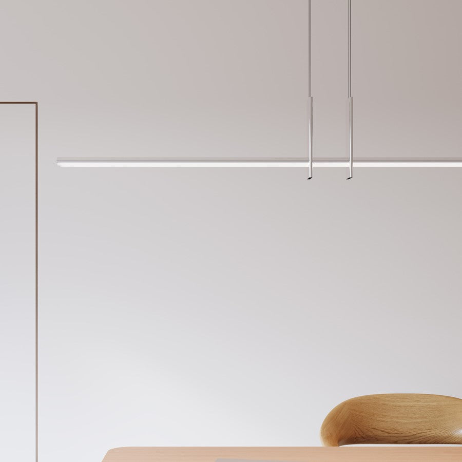 60" Pendant, Polished Chrome/White