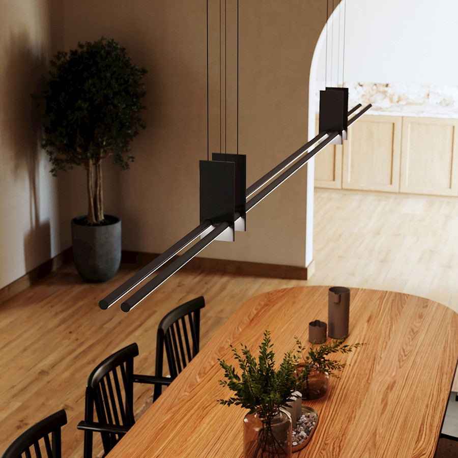 60" Pendant, Satin Black/White