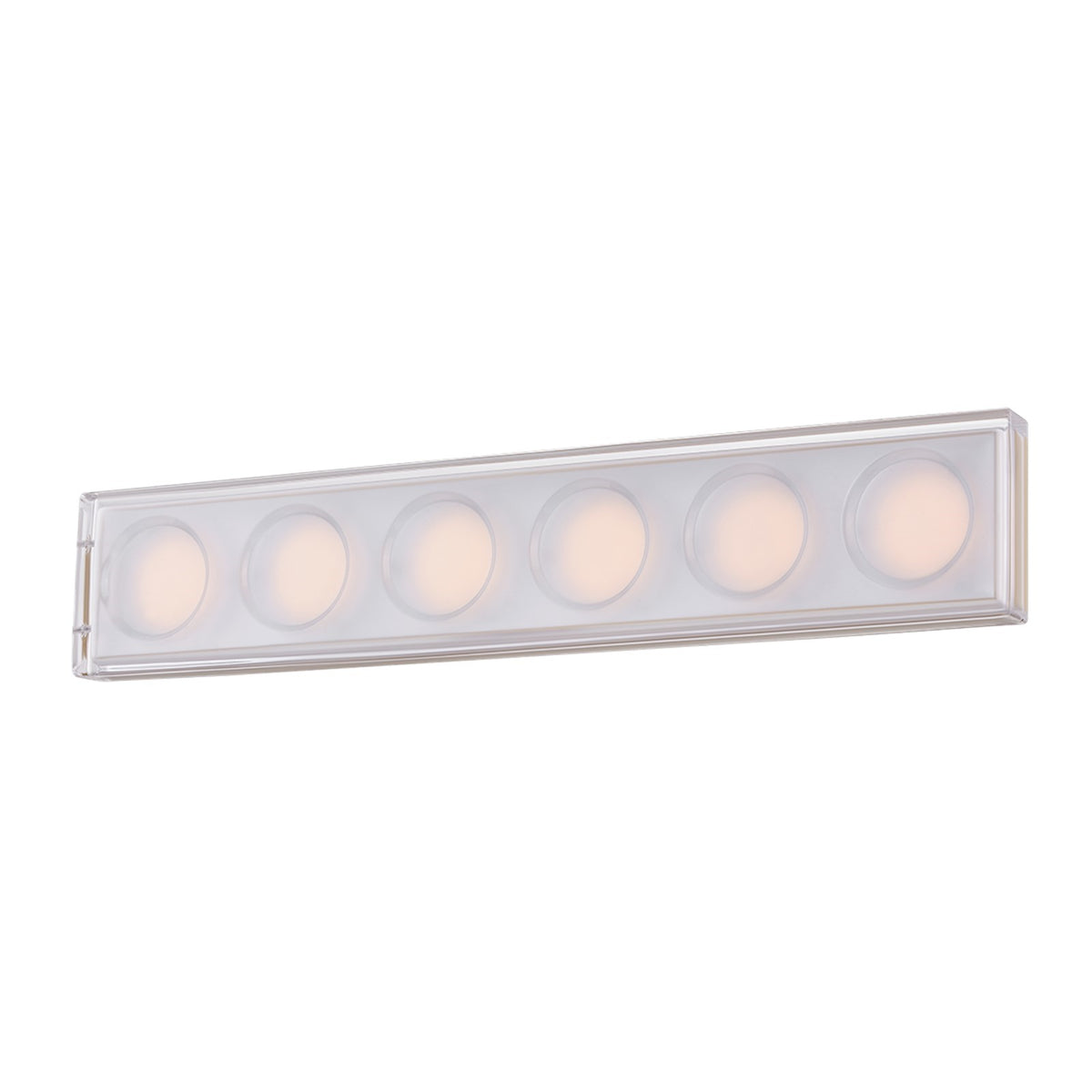 Sonneman Mars 27in 6-Light Bath and Vanity | Modern Modern Brass and Clear Cast Glass | Bathroom Vanity & Powder Room | Model 7616-39-MB