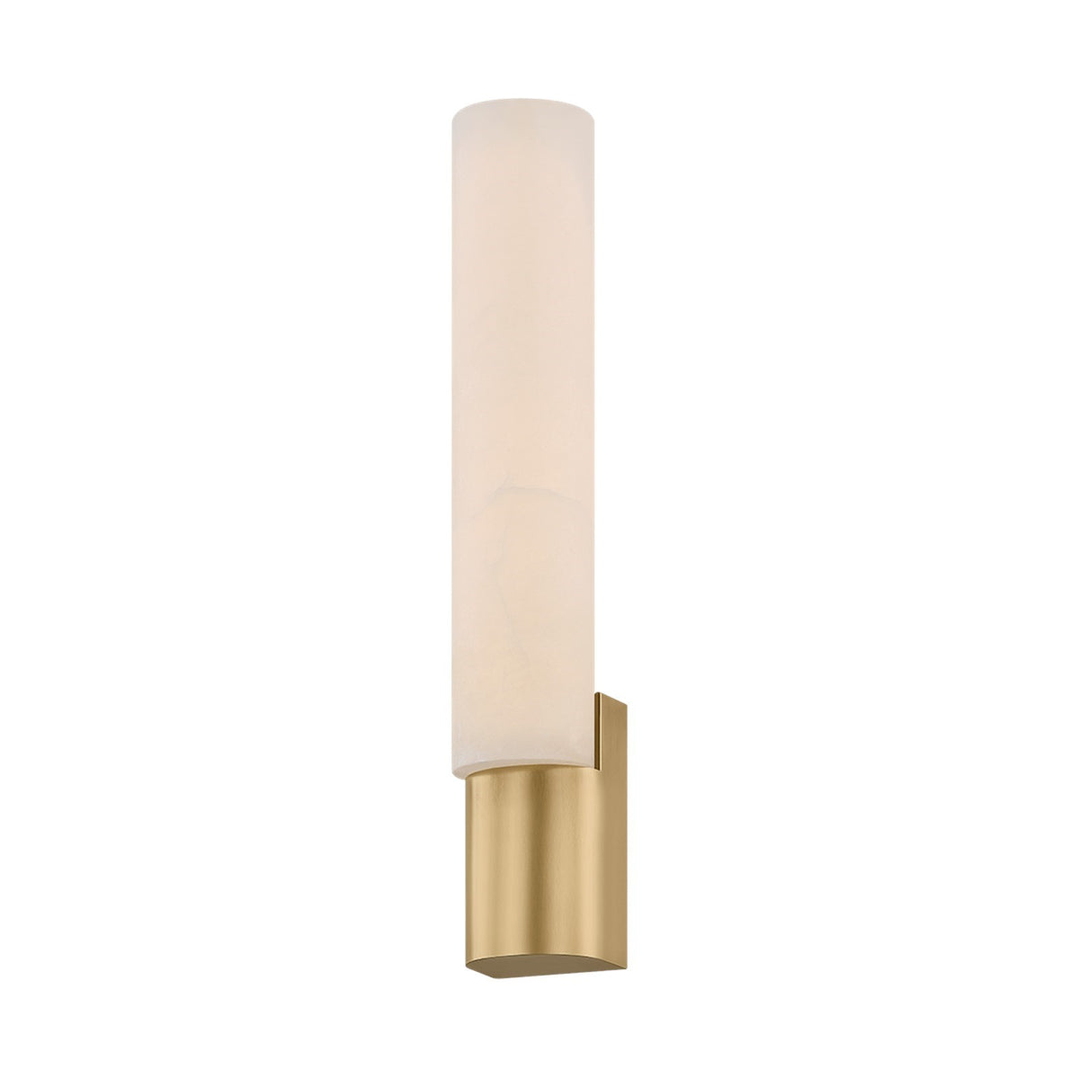 Sonneman Tycho 15in 1-Light Wall Sconce | Modern Brass and Alabaster Stone | Bedroom & Hallway Accent Light | 2.75 x 15.75 in | Model 7641-39-MB