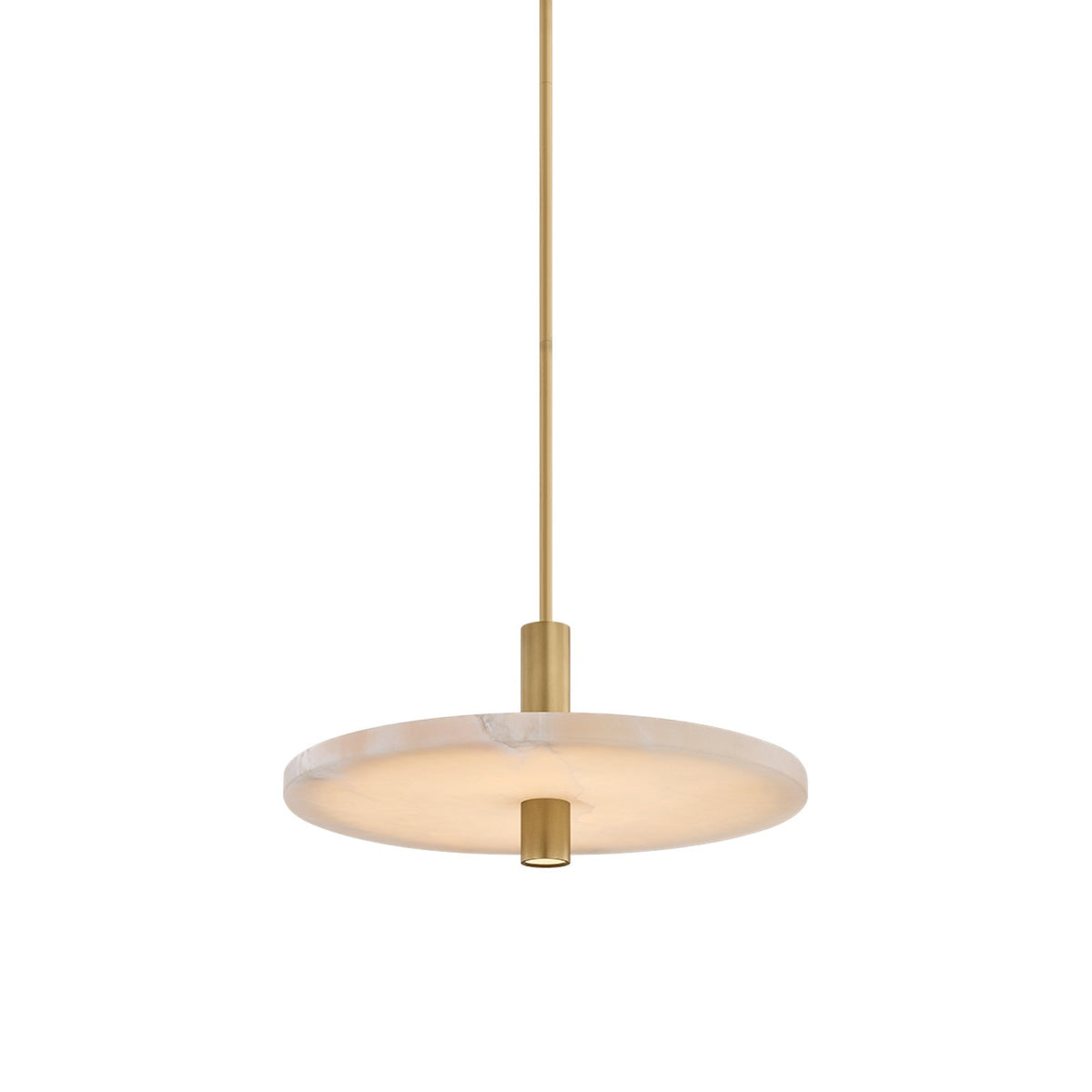 Sonneman Tycho 20in 2-Light Pendant | Modern Brass and Alabaster Stone | Kitchen Island & Dining Room | 20 x 9.5 in | Model 7644-39-MB