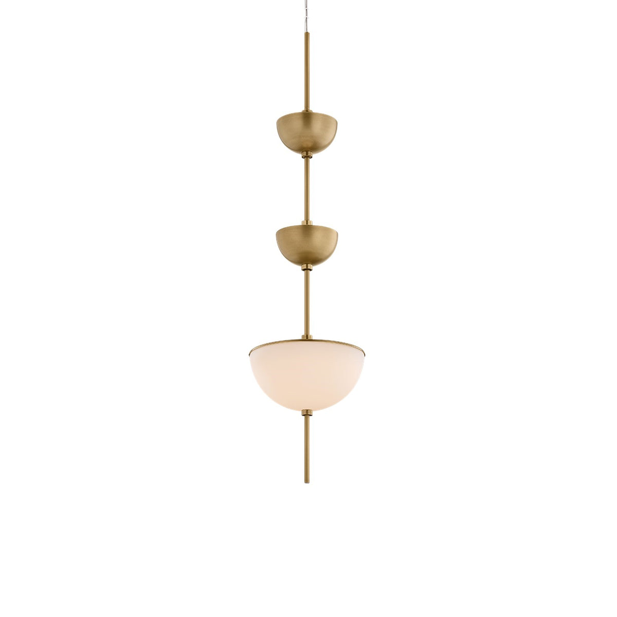 Sonneman Zhora 8in 3-Light Pendant | Modern Brass and Opal Matte Glass | Kitchen Island & Dining Room | 7.75 x 32.25 in | Model 7653-39-MB