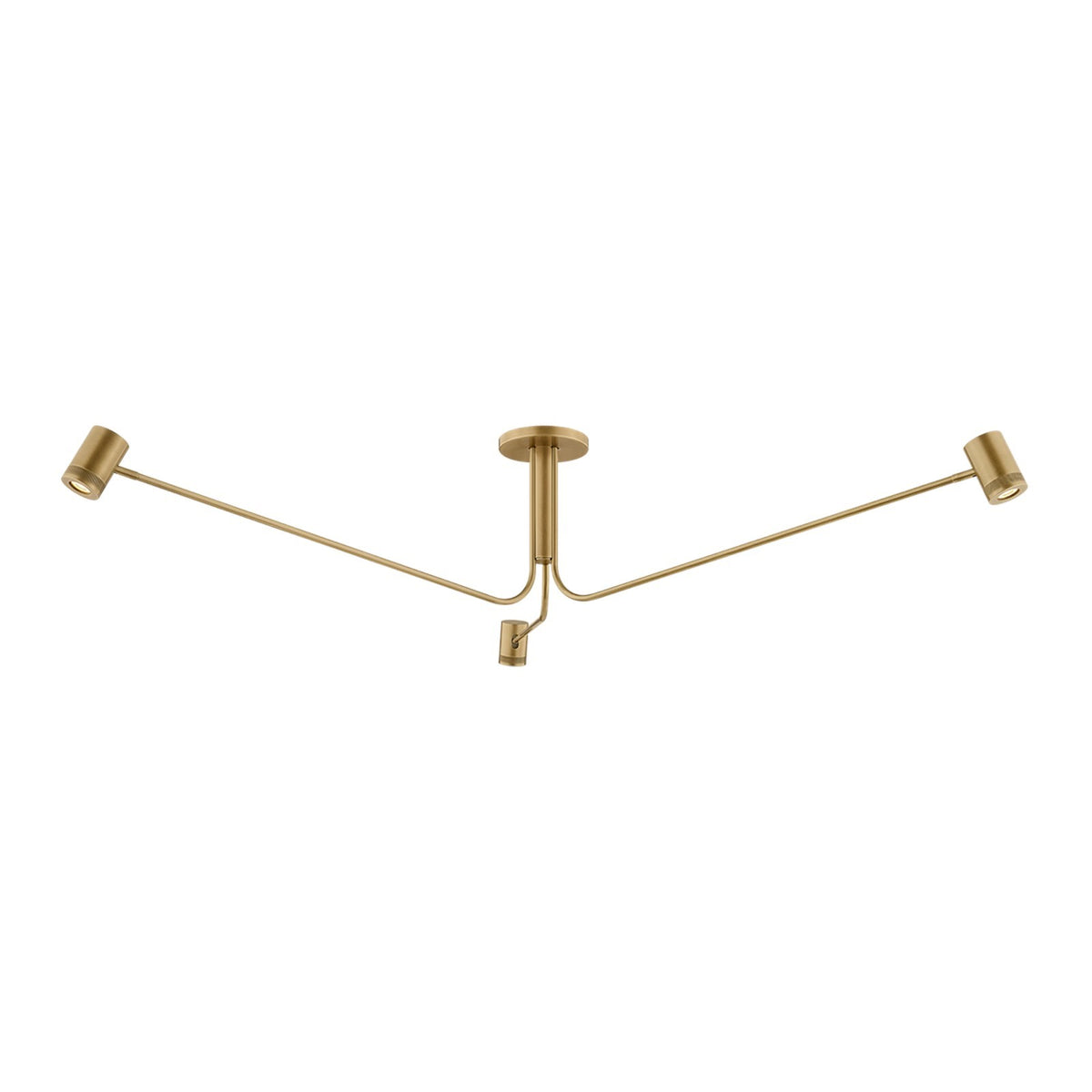 Sonneman Vertex 53in 3-Light Semi-Flush Mount | Modern Brass and Brass Metal | Kitchen & Dining Room | 53 x 10 in | Model 7663-39-MB