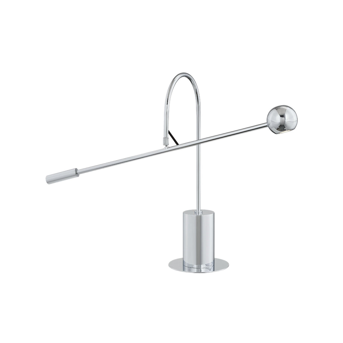Sonneman Micro-Orbiter Rechargeable Table Lamp | Modern Polished Chrome Steel | Desk & Side Table Accent | 8.5 x 17.75 x 14.25 in | Model 7680-01-PC