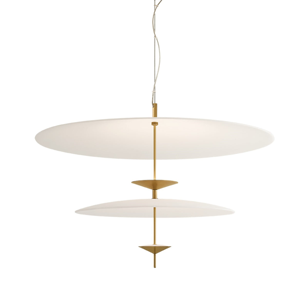 Sonneman Moleculis 27in 2-Light Pendant | Modern Modern Brass Steel and White Etched Acrylic | Kitchen Island & Dining Room | Model 7682-39-MB