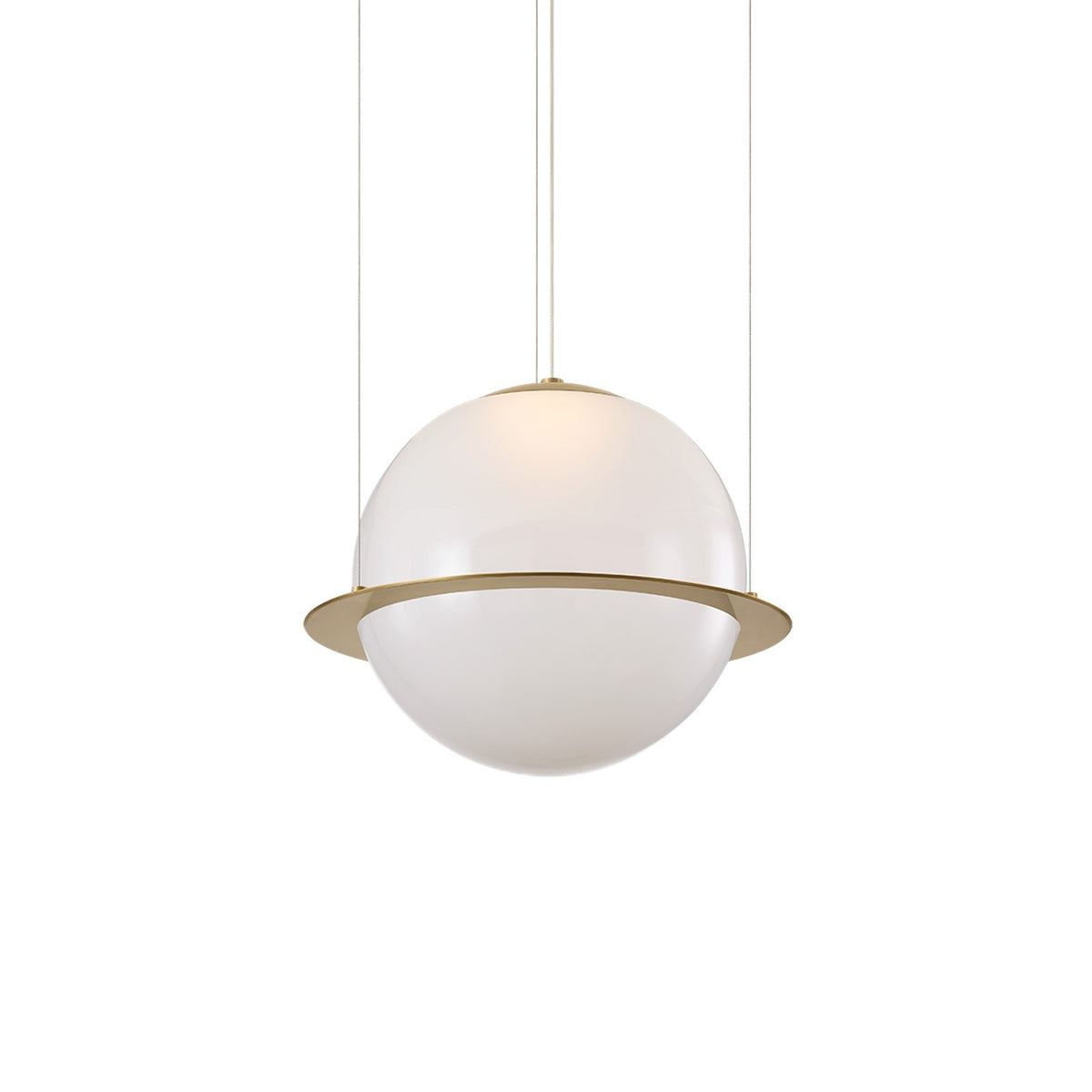 Sonneman Neutrion 18in 1-Light Pendant | Modern Brass and Clear Etched Glass | Kitchen Island & Dining Room | 18.25 x 15.25 in | Model 7685-39-MB