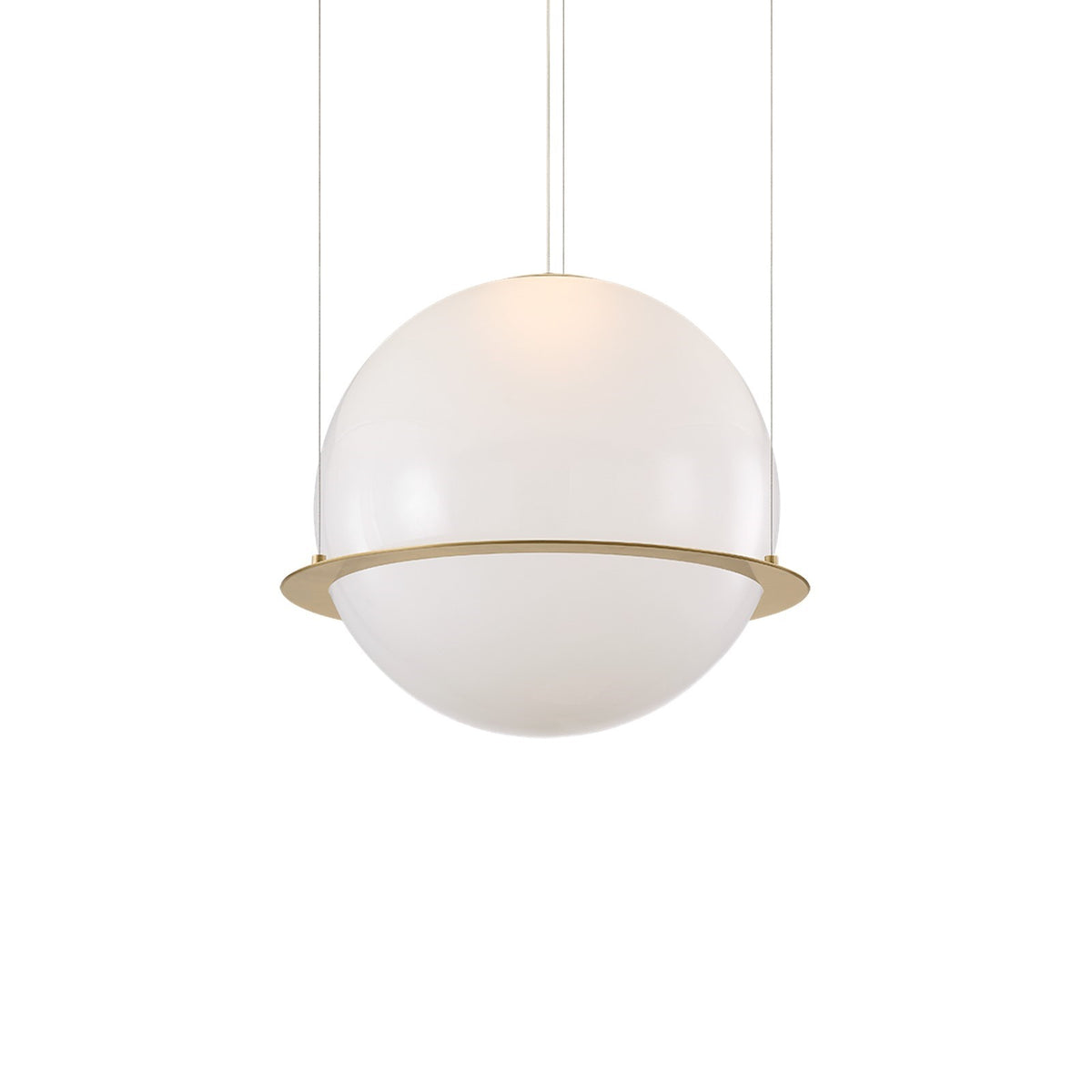 Sonneman Neutrion 22in 1-Light Pendant | Modern Brass and Clear Etched Glass | Kitchen Island & Dining Room | 22 x 20.5 in | Model 7686-39-MB