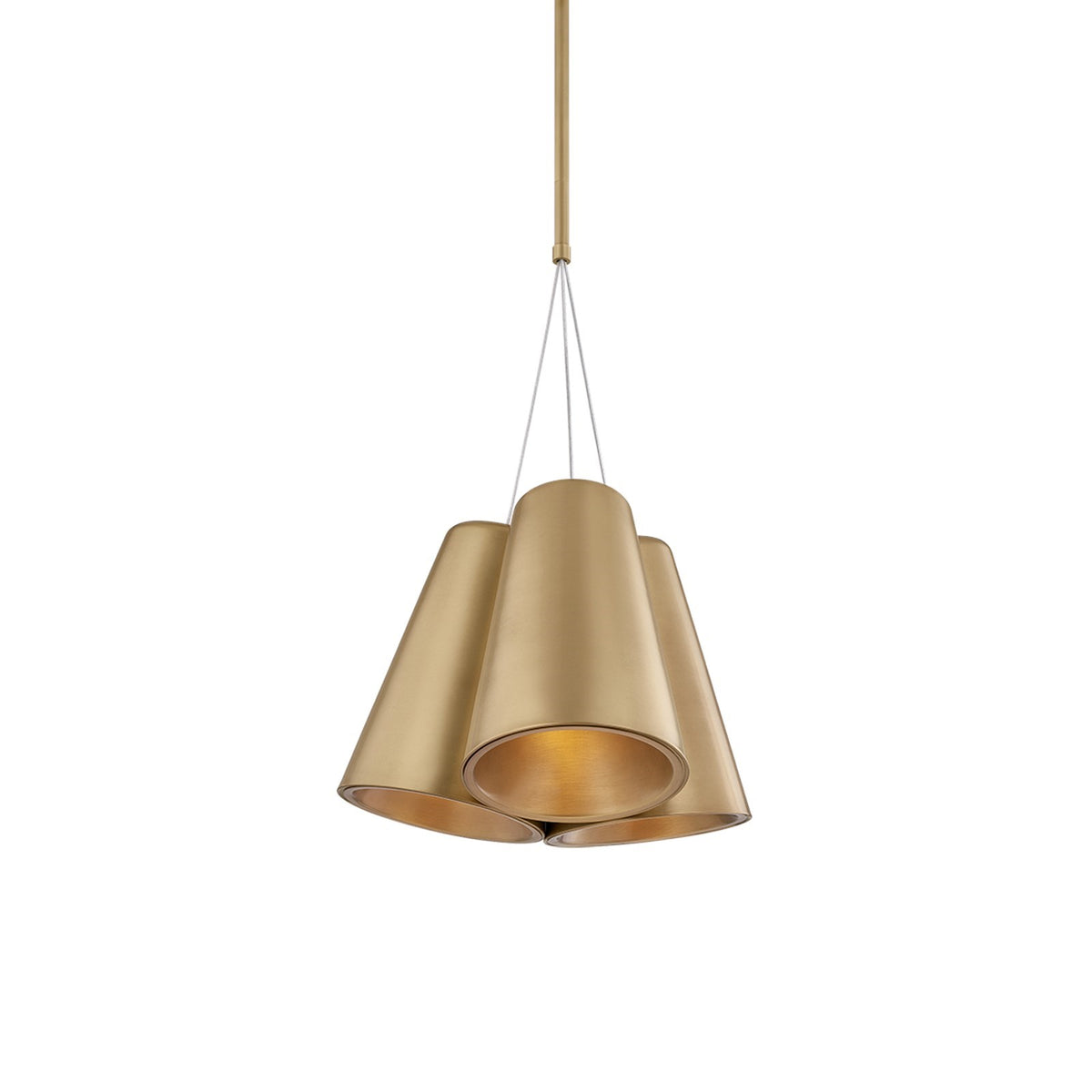 Sonneman Aether 17in 3-Light Chandelier | Industrial Modern Brass and Aluminum | Dining Room & Foyer | 17 x 25.5 in | Model 7693-39-MB