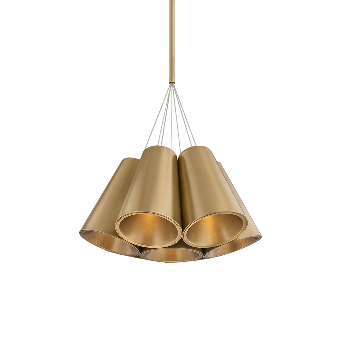 Sonneman Aether 23.5in 7-Light Chandelier | Modern Industrial Modern Brass Aluminum | Dining Room & Foyer | 23.5 x 25.5 in | Model 7697-39-MB