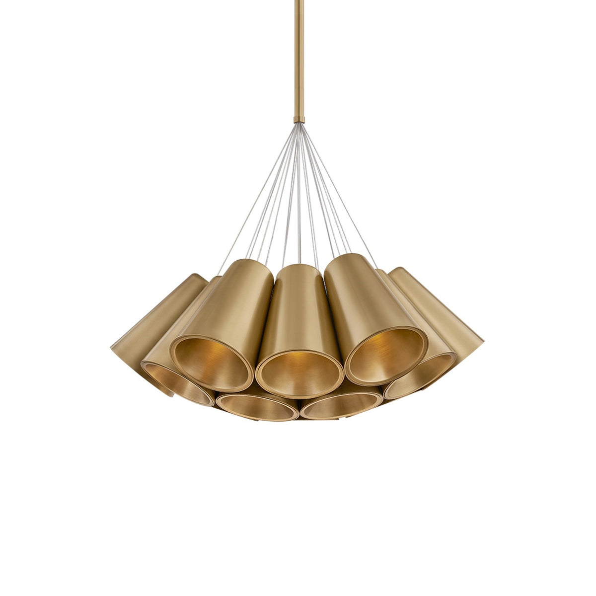 Sonneman Aether 39.25in 19-Light Chandelier | Modern Industrial Modern Brass Aluminum | Dining Room & Foyer | 39.25 x 31.5 in | Model 7699-39-MB