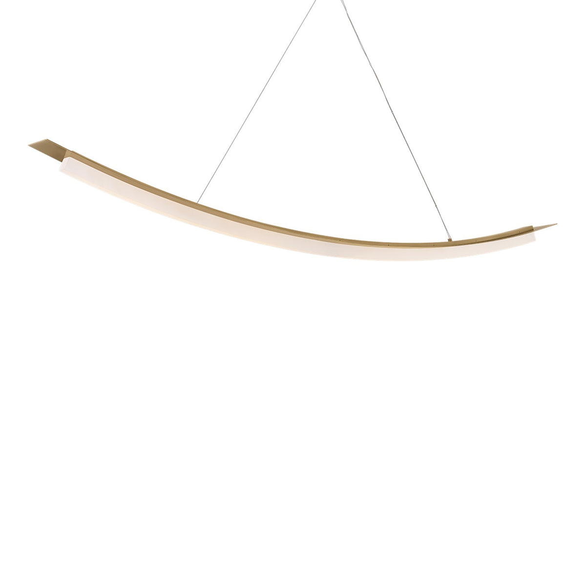 Sonneman Kaguya 78in 1-Light Linear | Modern Brass and Clear Etched Acrylic | Kitchen Island & Dining Room | 78 x 4.75 x 8 in | Model 7704-39-MB