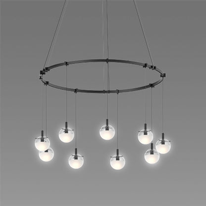 Pendant, Black/Clear Etched Glass